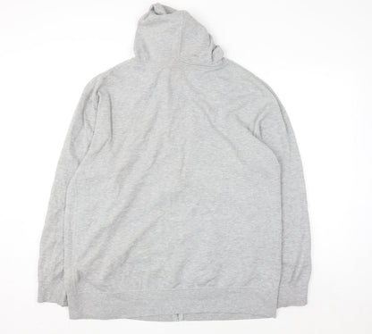 Reef Mens Grey Full Zip Hoodie 2XL Regular Fit Fleece