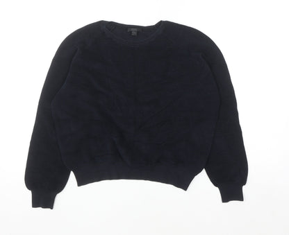 COS Womens Black Cotton Relaxed Fit Knit Jumper Size 12