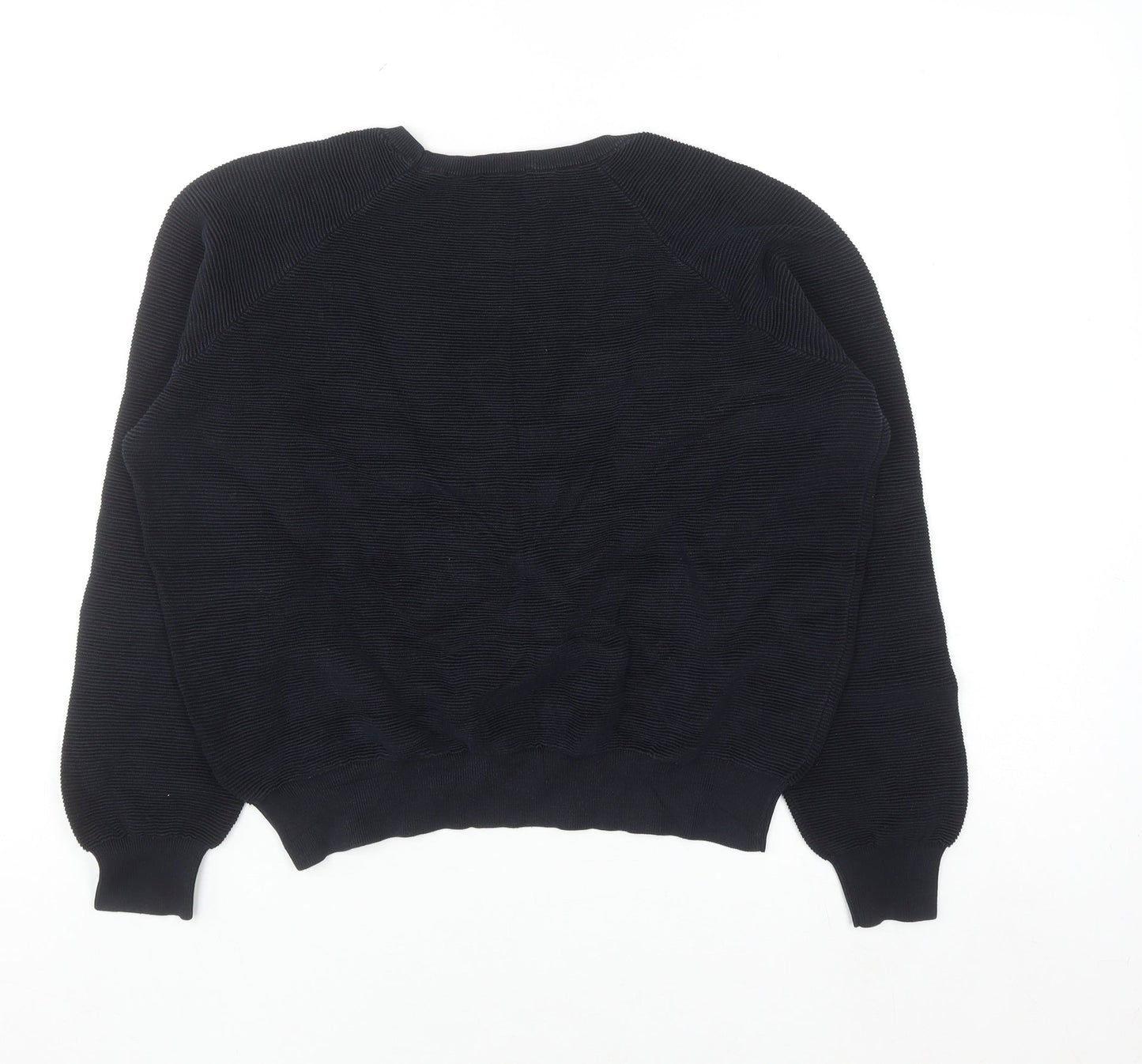 COS Womens Black Cotton Relaxed Fit Knit Jumper Size 12