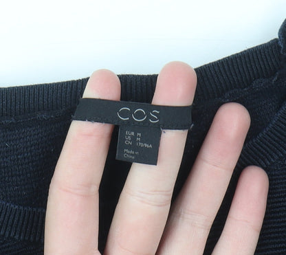COS Womens Black Cotton Relaxed Fit Knit Jumper Size 12