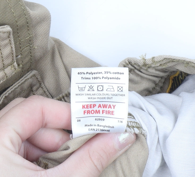Workwear Men’s Beige 36R Cargo Work Trousers with Reflective Strips