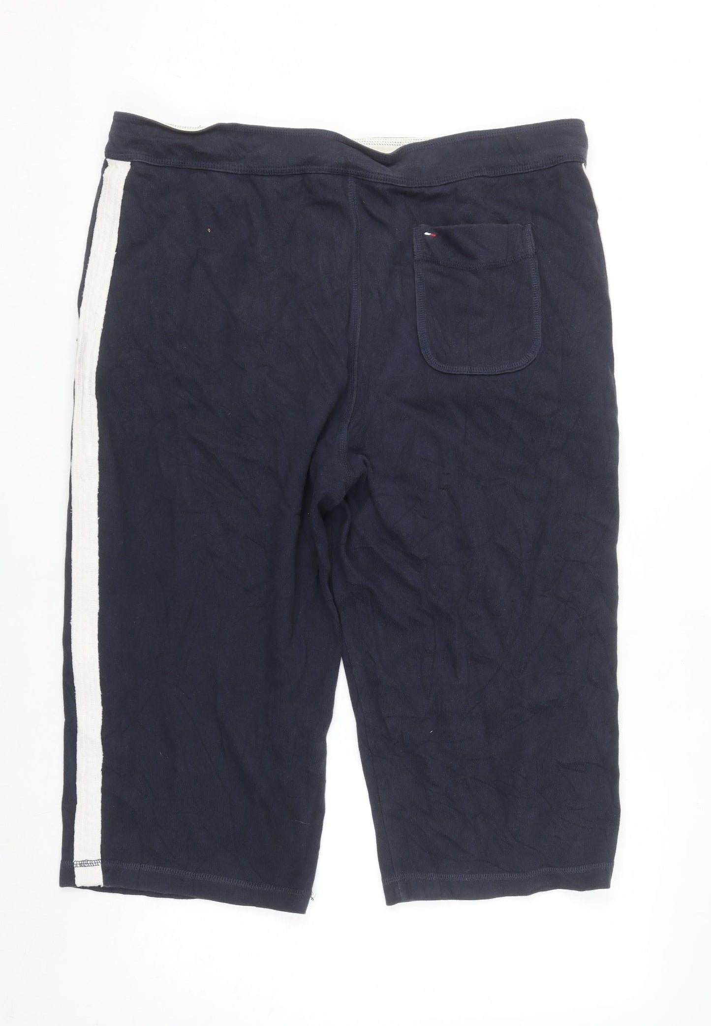 Tommy Hilfiger Men’s Blue XL Sport Capri Trousers with Logo and Stripe Detail