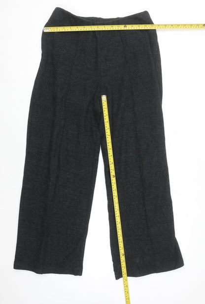 Marks and Spencer Womens Black Size 12 Regular Straight Leg Comfort Trousers