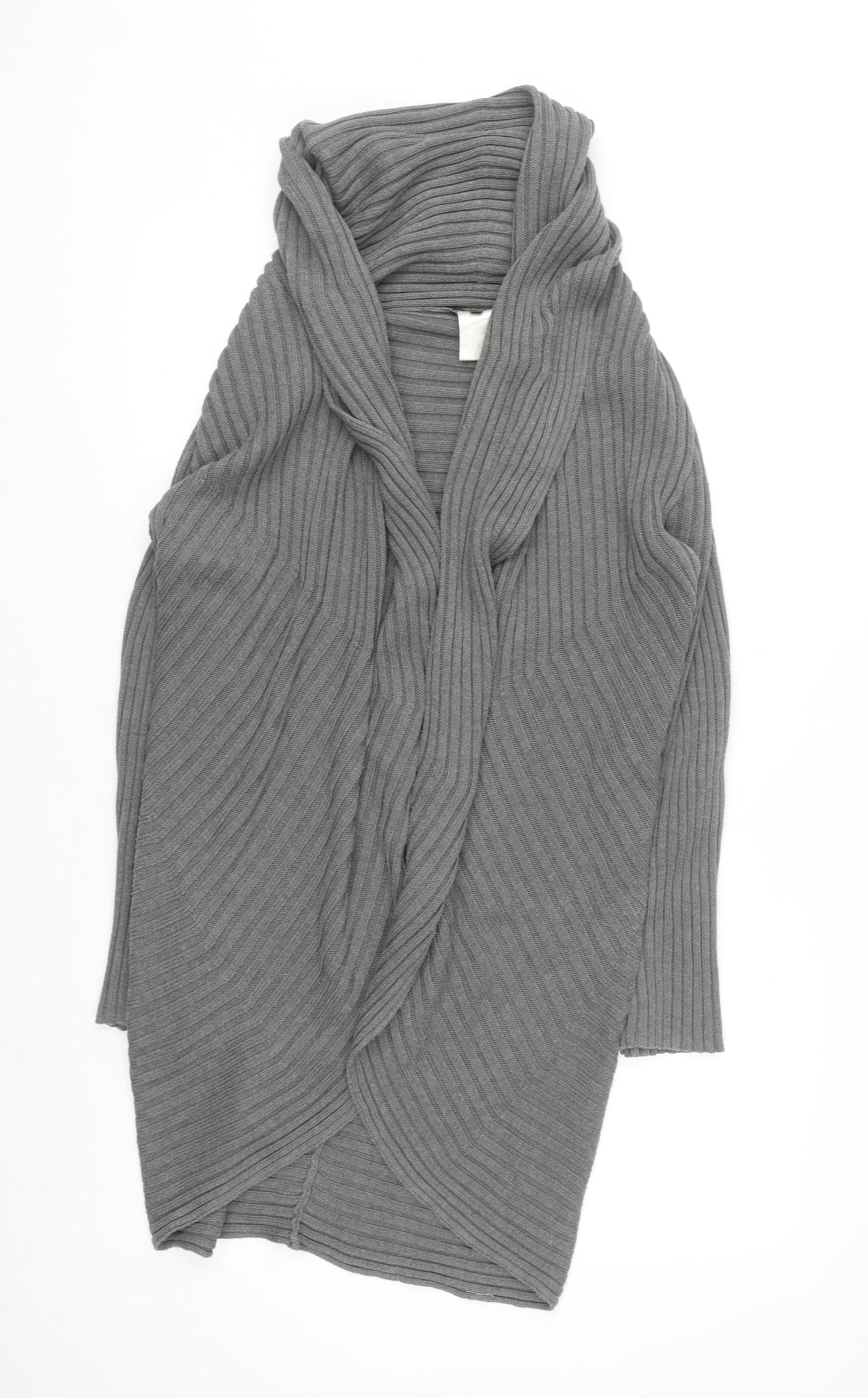 Phase Eight Women Grey Size 12 Open Knit Long Cardigan