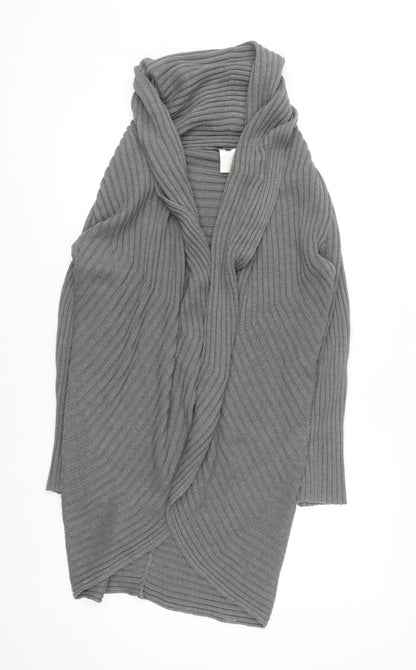 Phase Eight Women Grey Size 12 Open Knit Long Cardigan