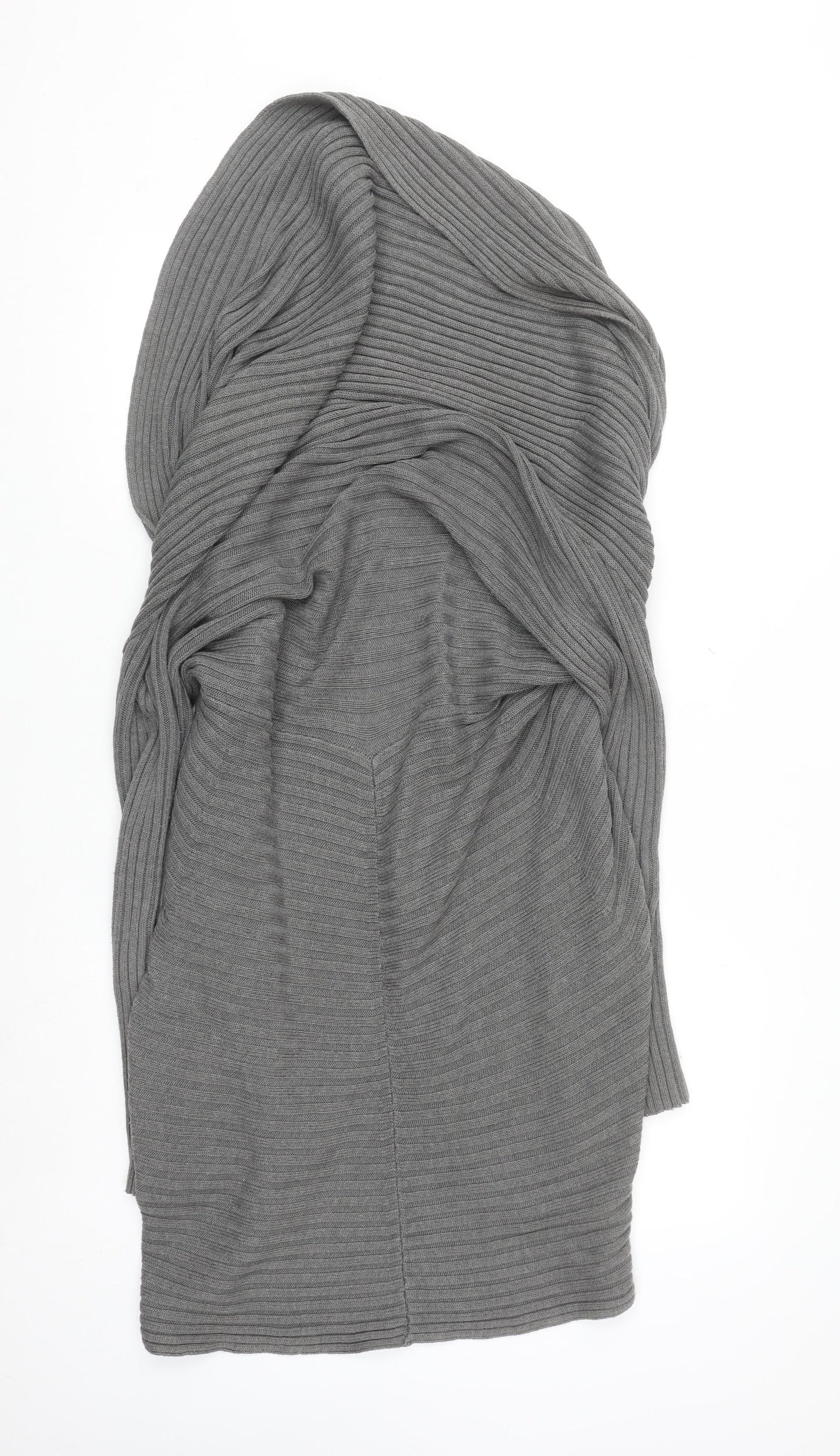 Phase Eight Women Grey Size 12 Open Knit Long Cardigan