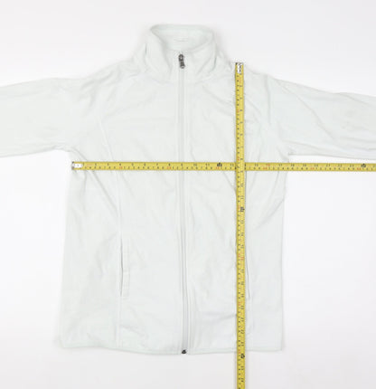 Tek Gear White Full Zip Hoodie Womens Medium DryTek Cotton Blend