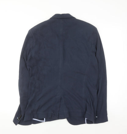 Pull & Bear Women Navy Blue Slim Fit Single-Breasted Blazer Size 12