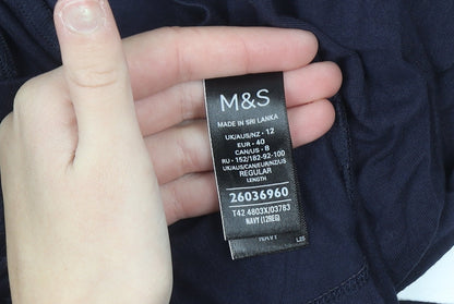 Marks and Spencer Women Blue A-Line Long Jersey Dress Size 12