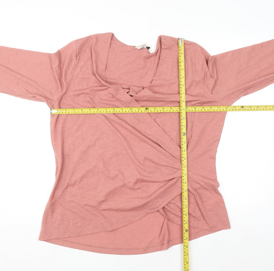 Next Women's Pink Wrap Blouse Long Sleeve Size 20