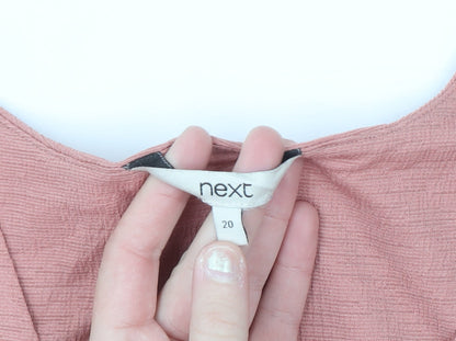 Next Women's Pink Wrap Blouse Long Sleeve Size 20
