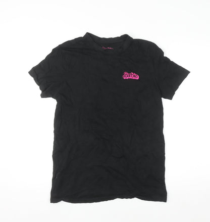 Barbie Womens Black Cotton T-Shirt Small Short Sleeve Movie Print