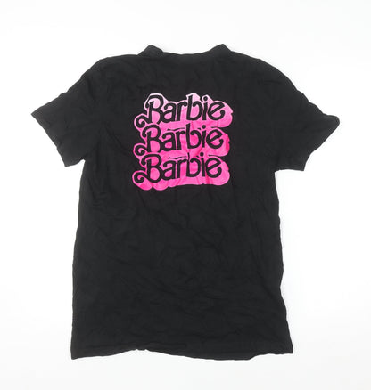 Barbie Womens Black Cotton T-Shirt Small Short Sleeve Movie Print