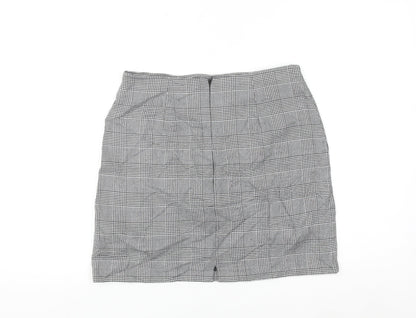 New Look Women’s Black Check Pencil Skirt Size 10 Stretch Business