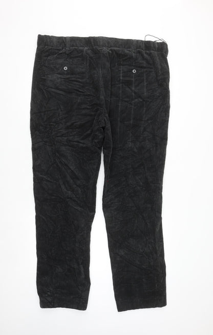 Marks and Spencer Women’s Grey Corduroy Trousers Size 16 Regular
