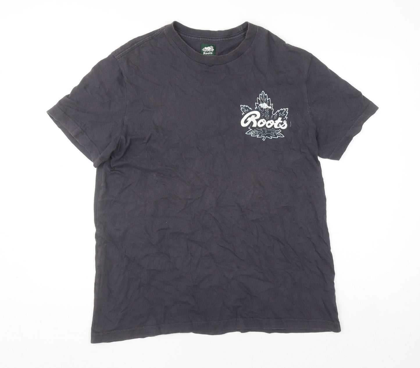 Roots Womens Black Cotton Short Sleeve T-Shirt M