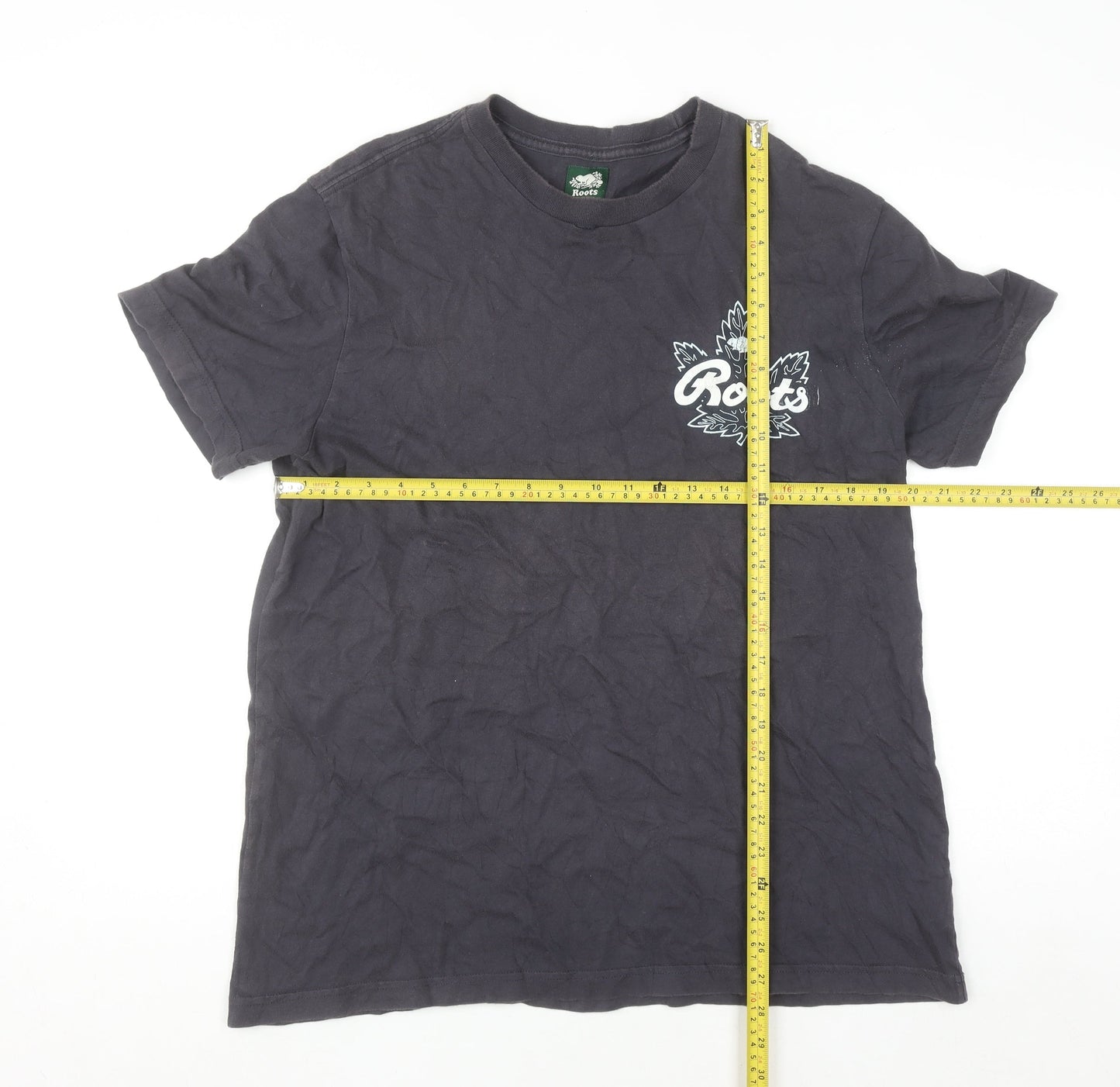 Roots Womens Black Cotton Short Sleeve T-Shirt M