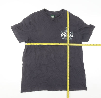 Roots Womens Black Cotton Short Sleeve T-Shirt M