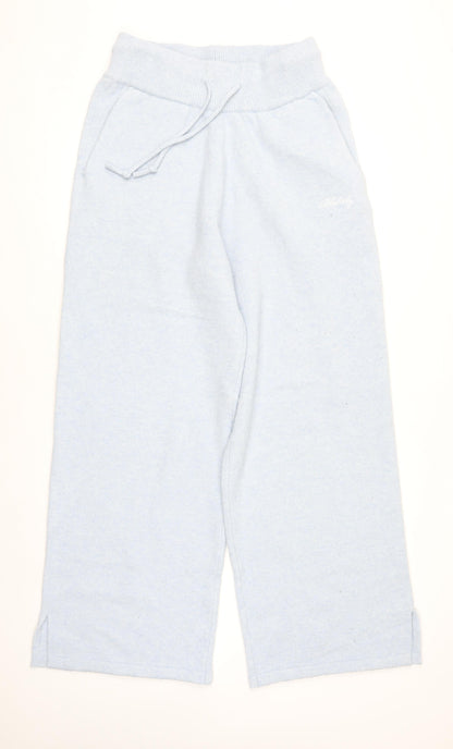 Blakely Women Blue Knit Wide-Leg Sweatpants L Elastic Waist