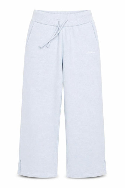 Blakely Women Blue Knit Wide-Leg Sweatpants L Elastic Waist