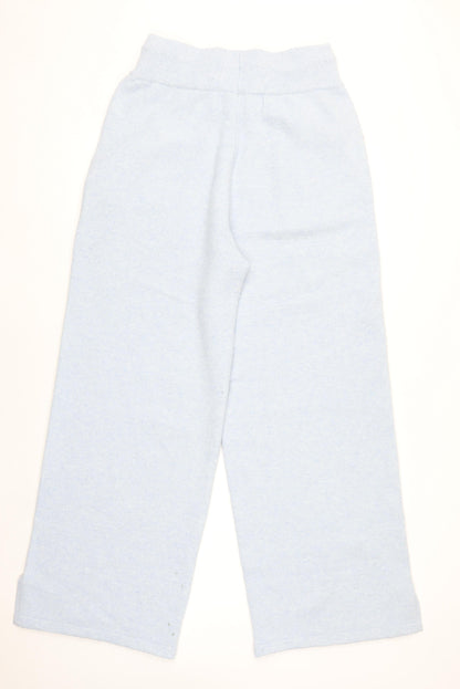 Blakely Women Blue Knit Wide-Leg Sweatpants L Elastic Waist