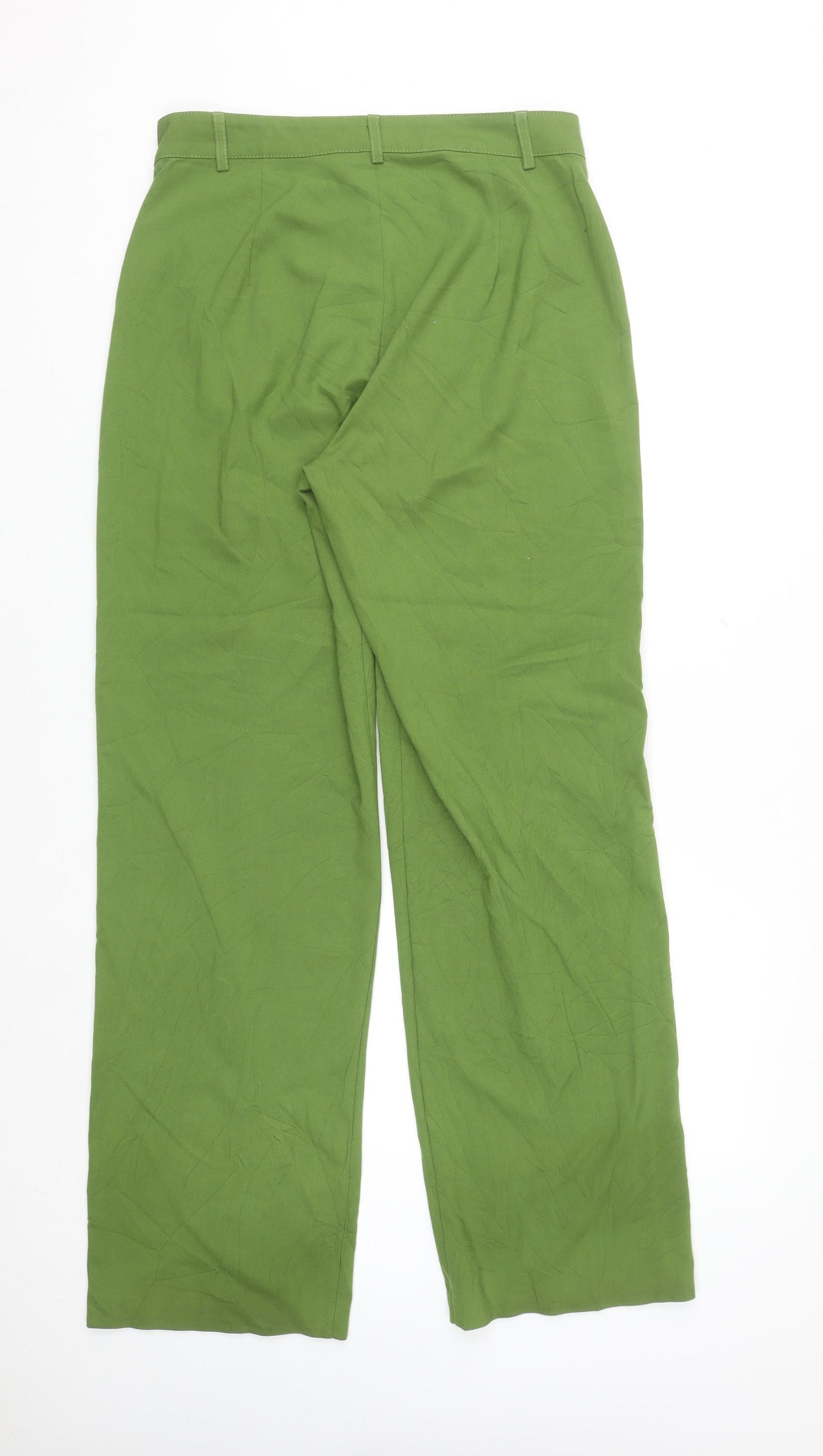 Pull & Bear Womens Green Straight Leg Trousers Size 14