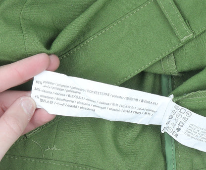 Pull & Bear Womens Green Straight Leg Trousers Size 14