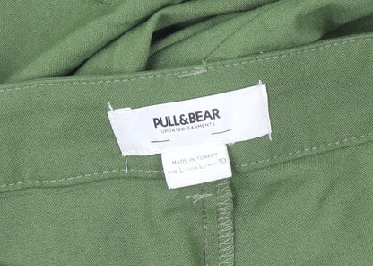 Pull & Bear Womens Green Straight Leg Trousers Size 14