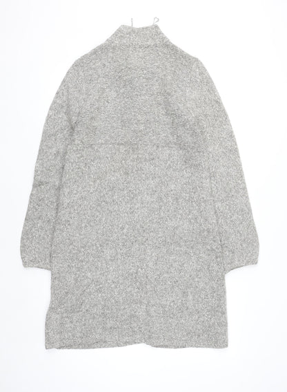 Rocha.John Rocha Women Grey Button Cardigan Size 14 Long Knit Alpaca Blend