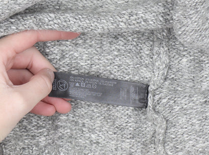 Rocha.John Rocha Women Grey Button Cardigan Size 14 Long Knit Alpaca Blend