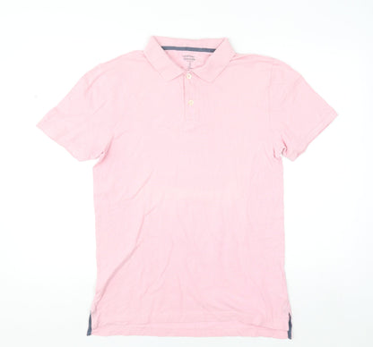 GAP Men's Pink Everyday Polo Shirt Medium 100% Cotton Casual