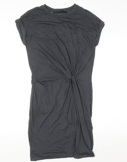 AllSaints Womens Grey XS Jersey Knot T-Shirt Dress