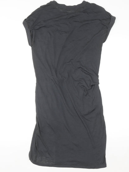 AllSaints Womens Grey XS Jersey Knot T-Shirt Dress