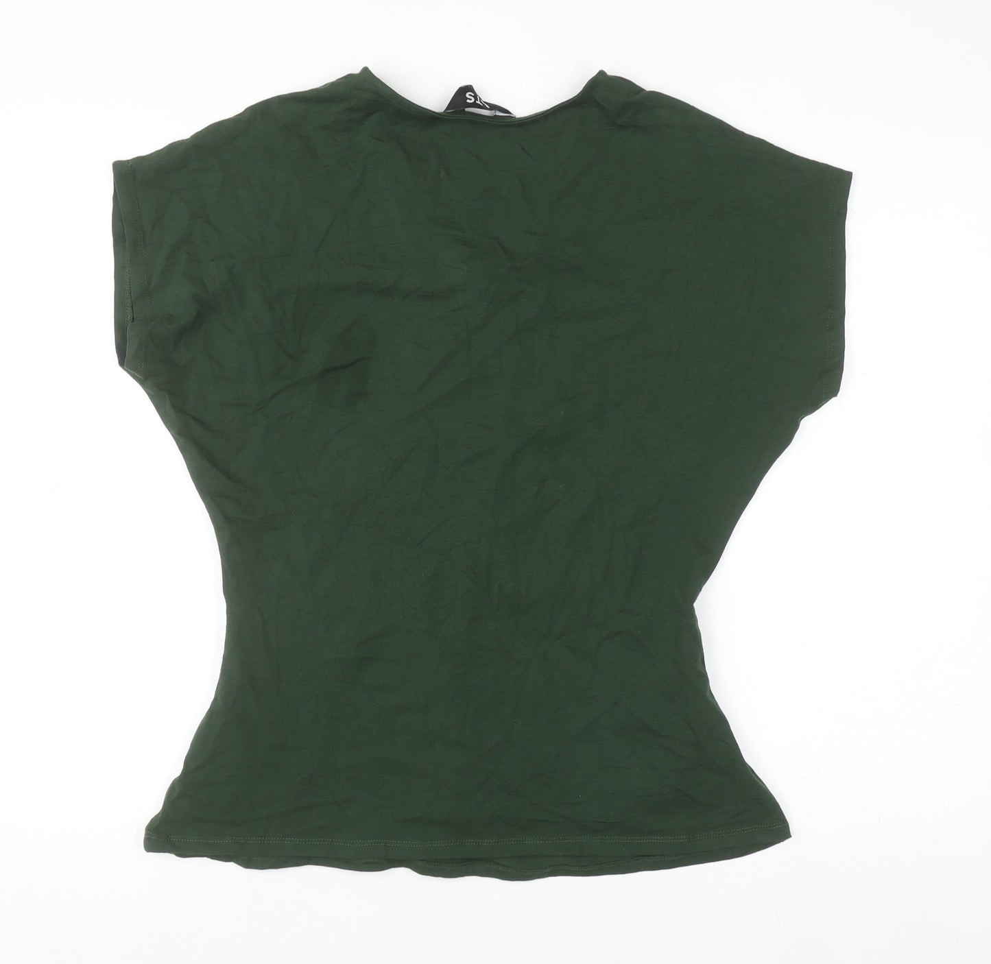 Long Tall Sally Women's Green Wrap Style Cotton T-Shirt UK 16