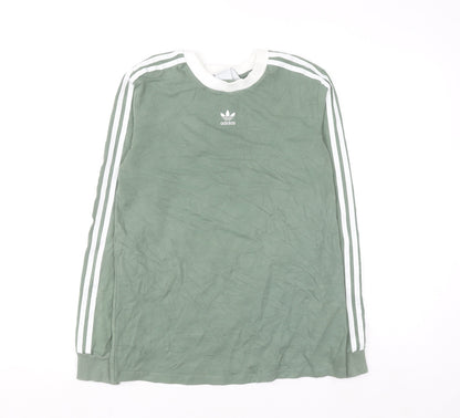 Adidas Women's Green Long Sleeve Crew Neck T-Shirt Size S