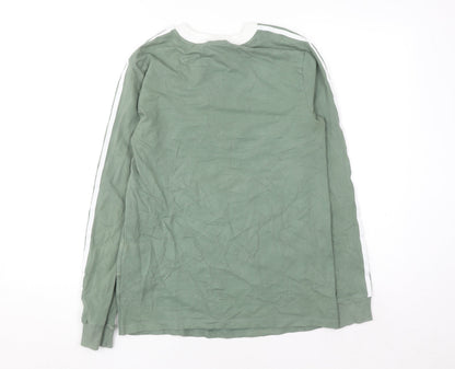 Adidas Women's Green Long Sleeve Crew Neck T-Shirt Size S