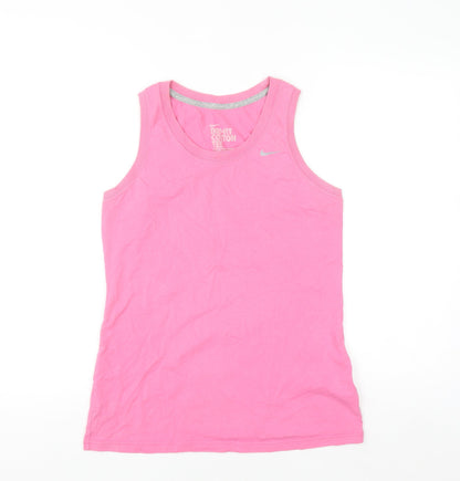 Nike Womens Pink Dri-Fit Cotton Tank Top M Sleeveless Sportswear