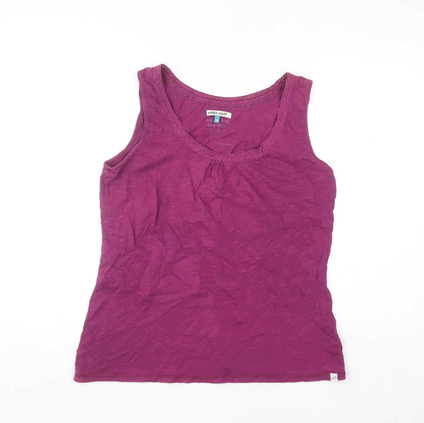 White Stuff Women’s Purple Cotton Sleeveless Tank Top Size 16