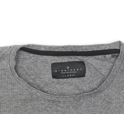 Dissident Men's Grey XL Short Sleeve Crew Neck Cotton Blend T-Shirt