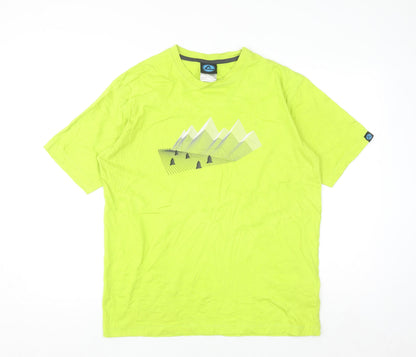 Cycle Apparel Men's Green Graphic Outdoor T-Shirt Size L