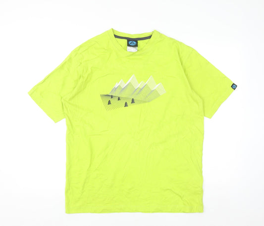 Cycle Apparel Men's Green Graphic Outdoor T-Shirt Size L