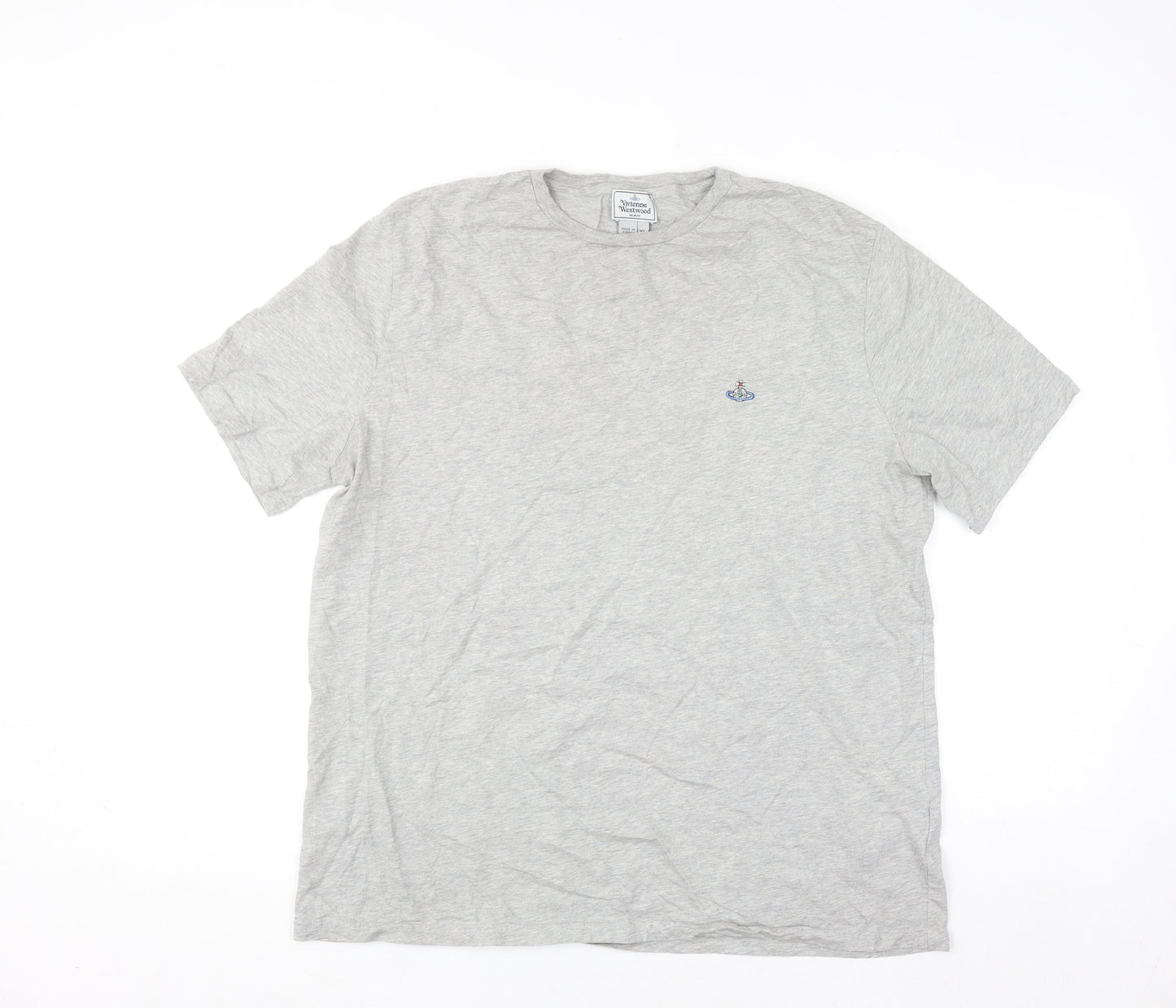 Vivienne Westwood Men’s Grey Cotton Crew Neck T-Shirt XL
