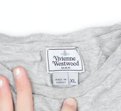 Vivienne Westwood Men’s Grey Cotton Crew Neck T-Shirt XL