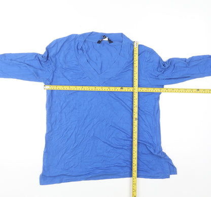 Crew Clothing Women's Blue Size 12 V-Neck Long Sleeve Jersey Top
