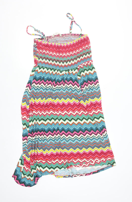 Mantaray Women’s Multicoloured Chevron Jersey Strappy Dress Size 14