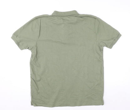 R&B Men’s Green XL Regular Fit Cotton Blend Polo Shirt