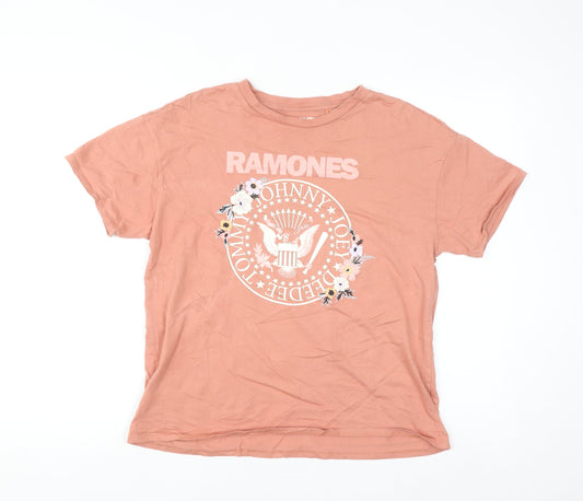 George Women’s Pink Ramones T-Shirt Size 10 Short Sleeve Cotton