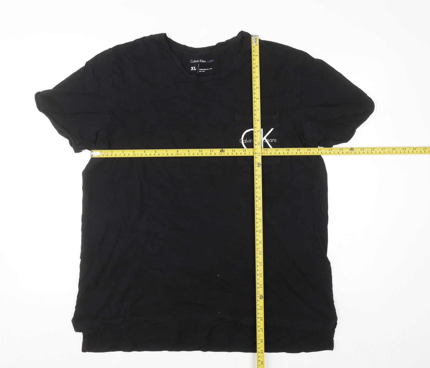 Calvin Klein Jeans Men's Black XL Logo Pocket Cotton T-Shirt
