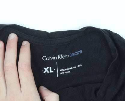 Calvin Klein Jeans Men's Black XL Logo Pocket Cotton T-Shirt