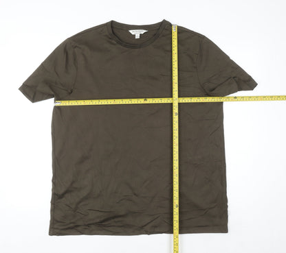 Marks and Spencer Autograph Men's XL Green Crew Neck Supima Cotton T-Shirt